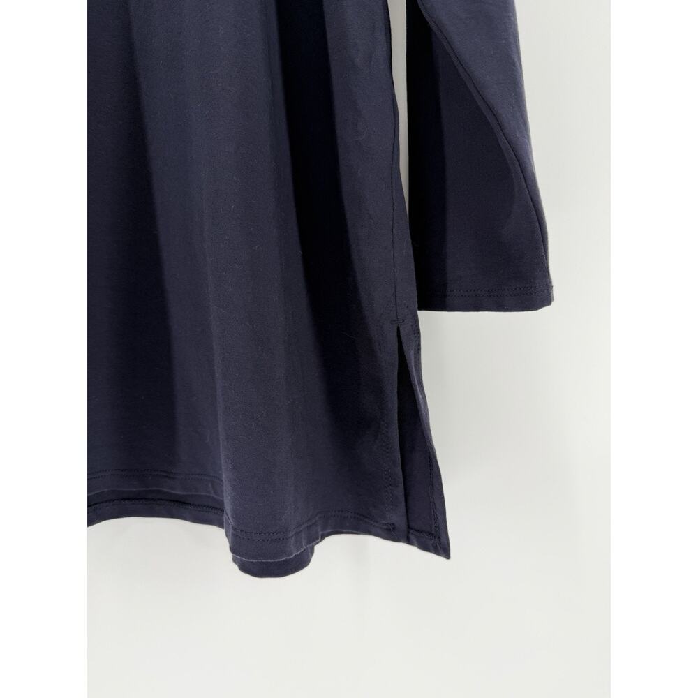 Eileen Fisher Womens Blue Long-Sleeve Crewneck Jersey Tunic Side Slit Size Large - Picture 3 of 8